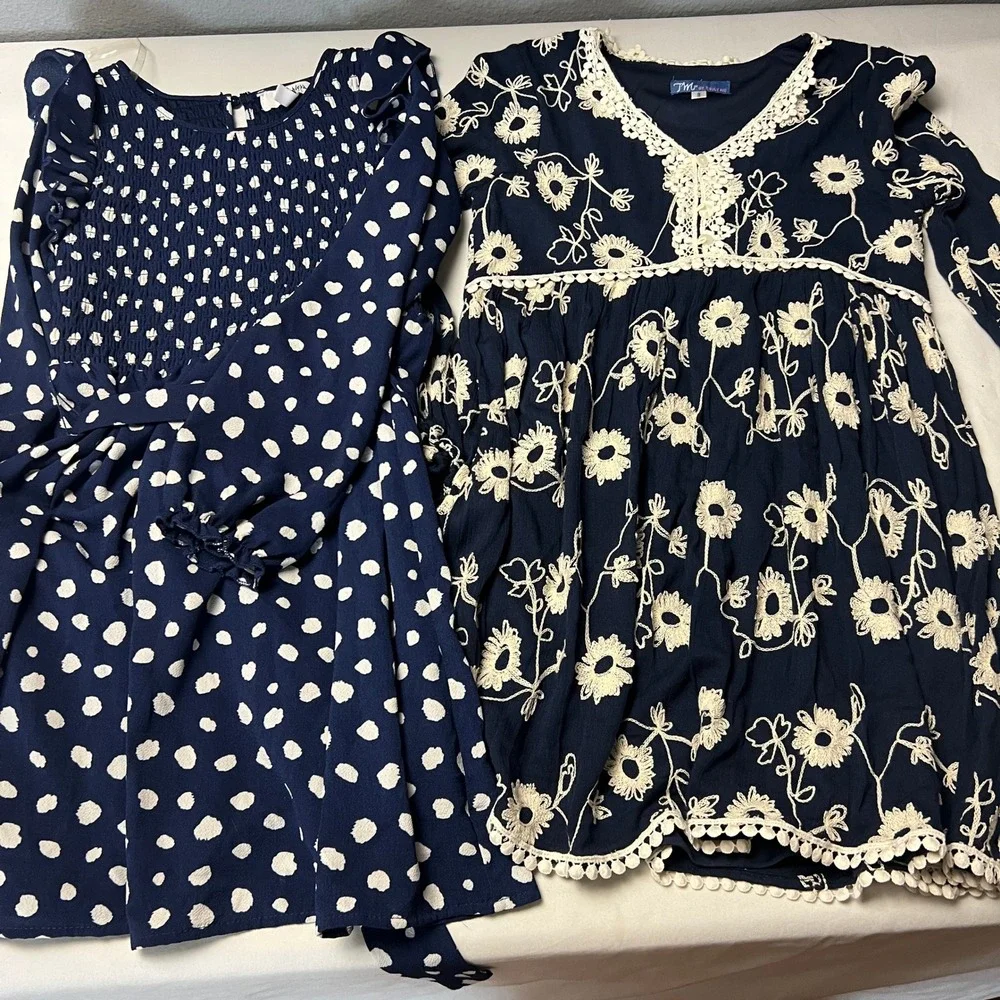 Speechless Kids TM Truly Me Polka Dot Dress Smocked Ruffle Long SL Girls Size 8‎